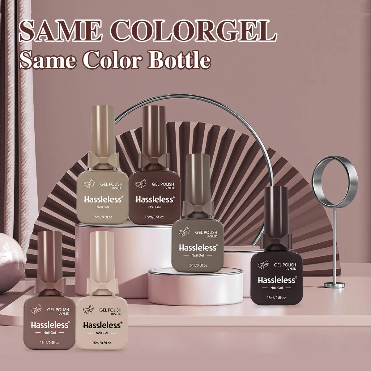 6-piece nail polish set, 15ml/bottle, suitable for all seasons, semi-permanent, easy to apply, DIY nail art designs, colorful na
