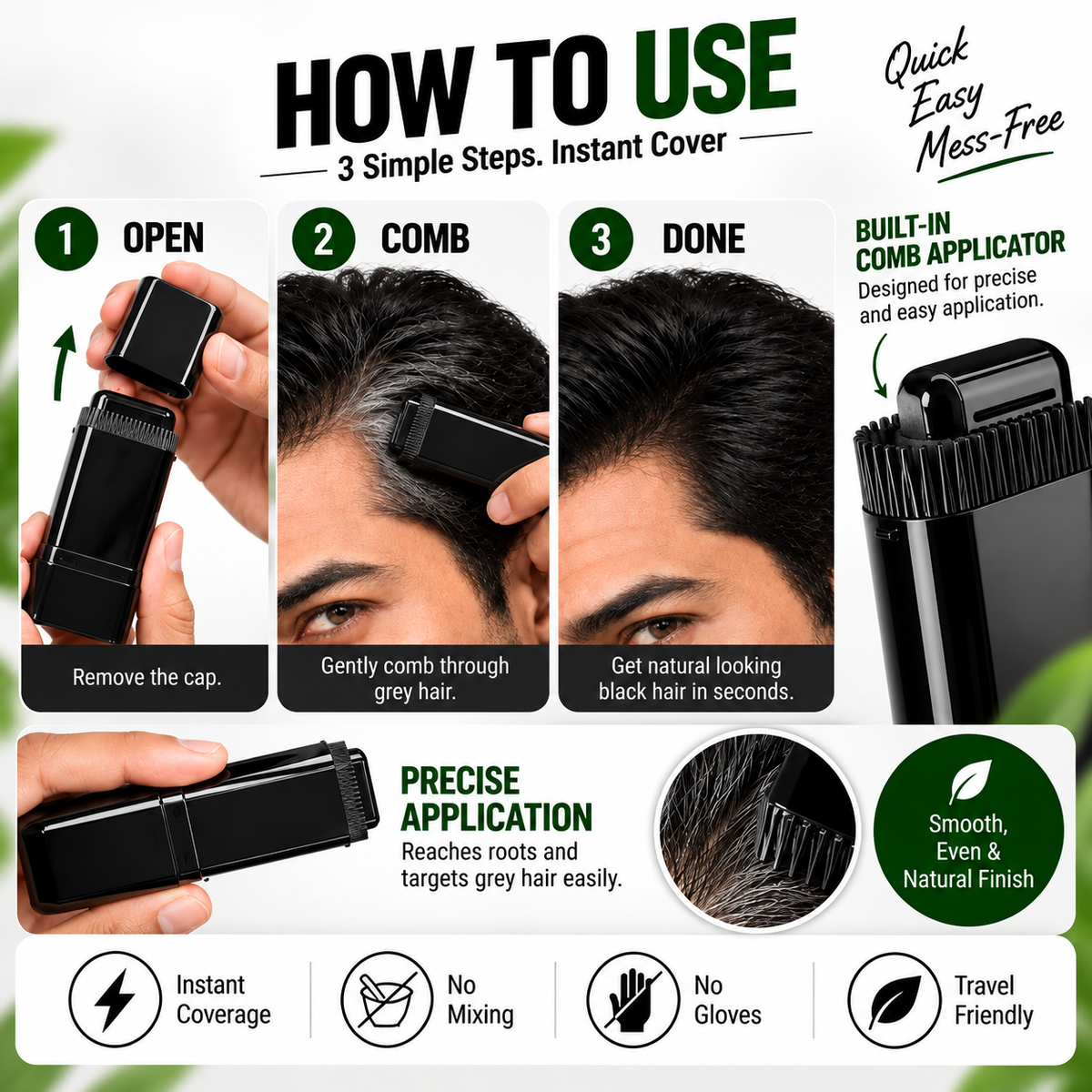 Instant Root Touch-Up Comb Stick