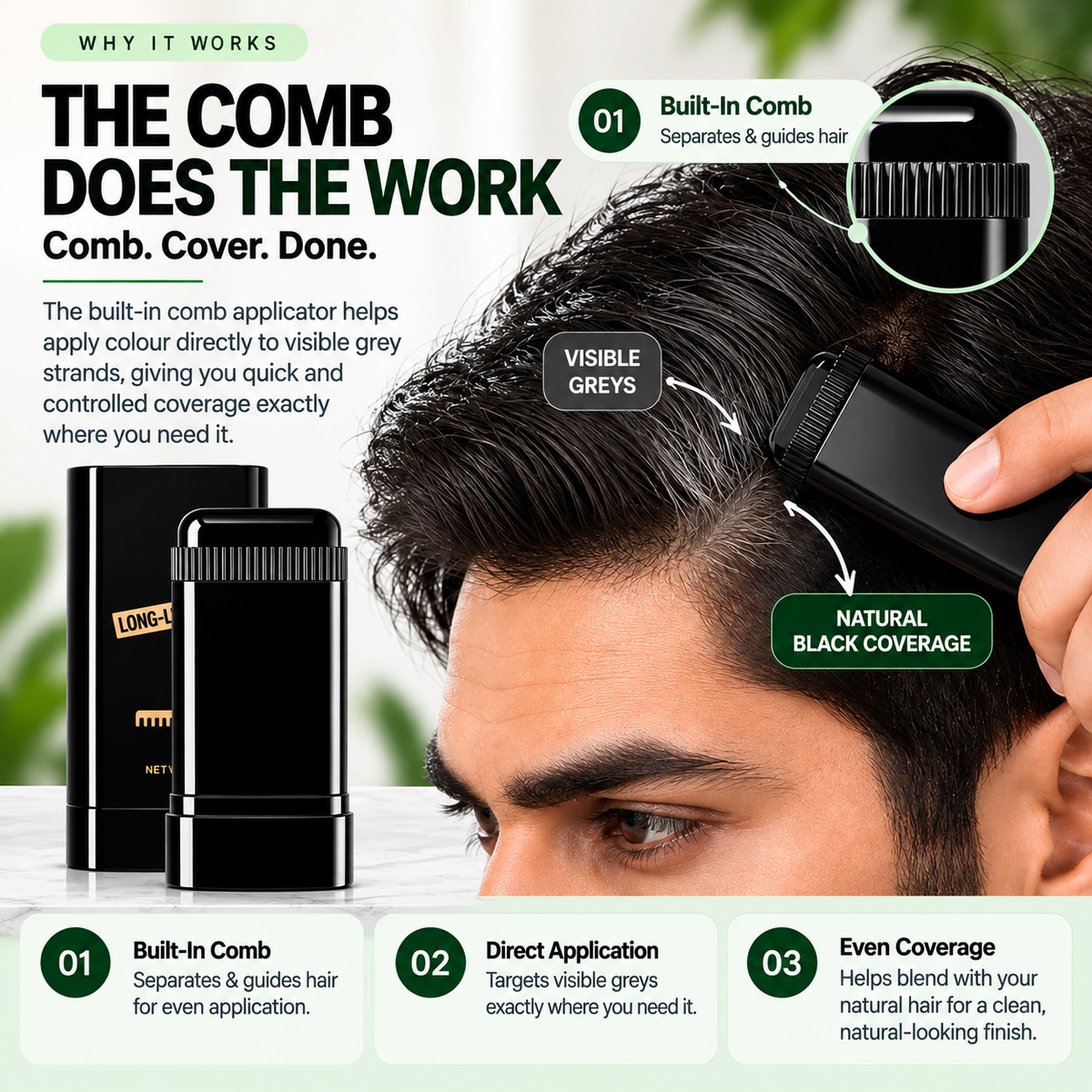 Instant Root Touch-Up Comb Stick