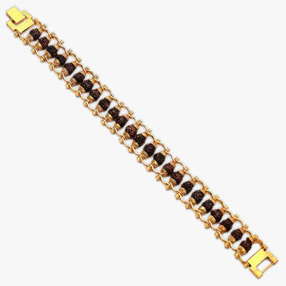 Genuine Paanch Mukhi Modern Rudraksha Bracelet With Gold Plating (Pack of 2)